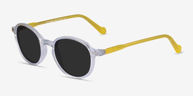 Ice Cream Clear Yellow AcetateSunglass Frames from EyeBuyDirect, Angle View