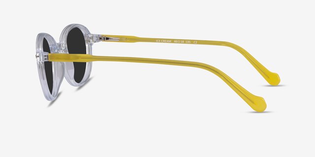 Ice Cream Clear Yellow AcetateSunglass Frames from EyeBuyDirect, Side View