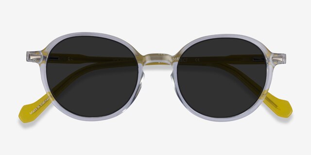 Ice Cream Clear Yellow AcetateSunglass Frames from EyeBuyDirect, Closed View