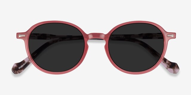 Ice Cream Coral Tortoise AcetateSunglass Frames from EyeBuyDirect, Closed View