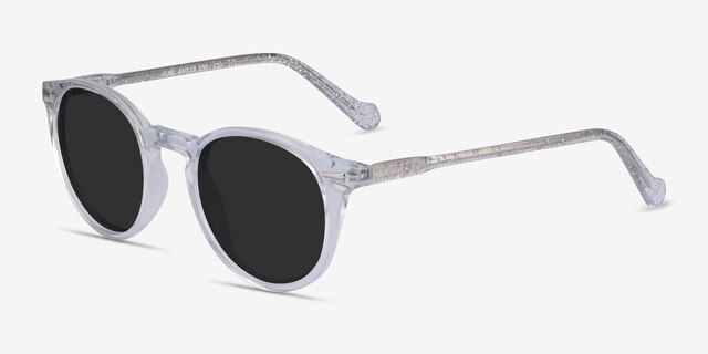 Fun Glitter Clear AcetateSunglass Frames from EyeBuyDirect, Angle View