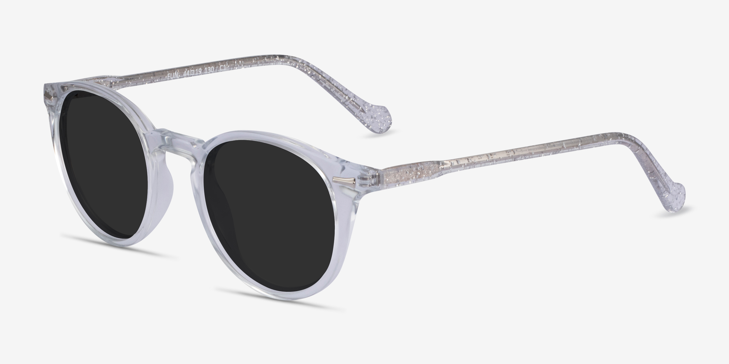 Fun Round Glitter Clear Frame Sunglasses EyeBuyDirect
