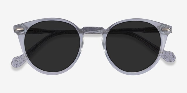 Fun Glitter Clear AcetateSunglass Frames from EyeBuyDirect, Closed View
