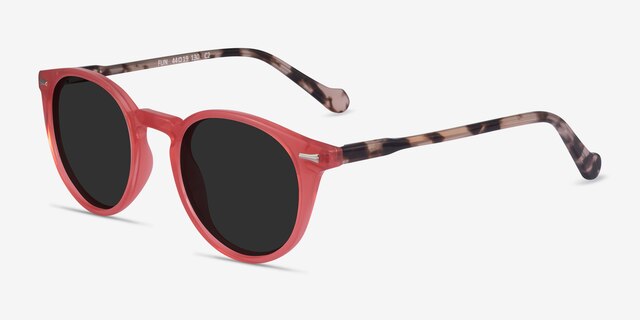 Fun Coral Tortoise AcetateSunglass Frames from EyeBuyDirect, Angle View