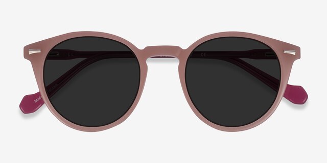 Fun Beige Purple AcetateSunglass Frames from EyeBuyDirect, Closed View