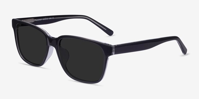 Rooney Black AcetateSunglass Frames from EyeBuyDirect, Angle View