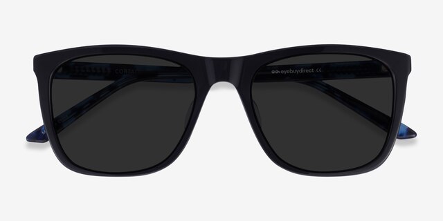 Cortado Black  Blue Tortoise AcetateSunglass Frames from EyeBuyDirect, Closed View