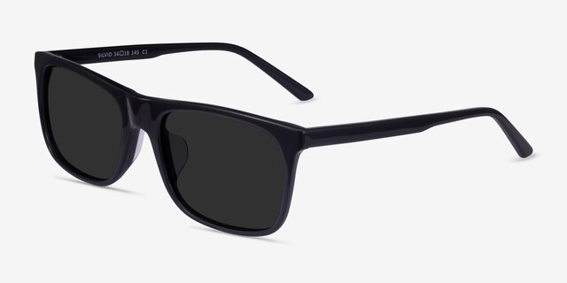 Silvio Black AcetateSunglass Frames from EyeBuyDirect, Angle View