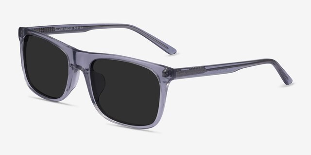 Silvio Clear Gray AcetateSunglass Frames from EyeBuyDirect, Angle View