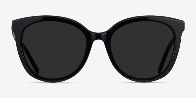 Cinematic Black AcetateSunglass Frames from EyeBuyDirect, Front View