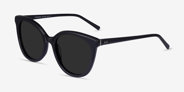 Cinematic Black AcetateSunglass Frames from EyeBuyDirect, Angle View