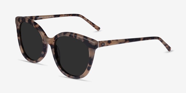 Cinematic Ivory Tortoise AcetateSunglass Frames from EyeBuyDirect, Angle View