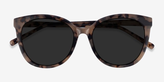 Cinematic Ivory Tortoise AcetateSunglass Frames from EyeBuyDirect, Closed View
