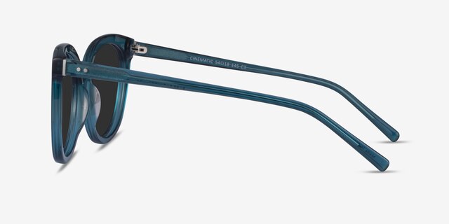 Cinematic Clear Teal AcétateSoleil de Lunette de vue d'EyeBuyDirect, Vue de Côté