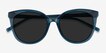 Cinematic Clear Teal AcetateSunglass Frames from EyeBuyDirect, Closed View