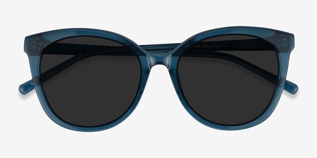 Cinematic Clear Teal AcétateSoleil de Lunette de vue d'EyeBuyDirect, Vue Rapprochée