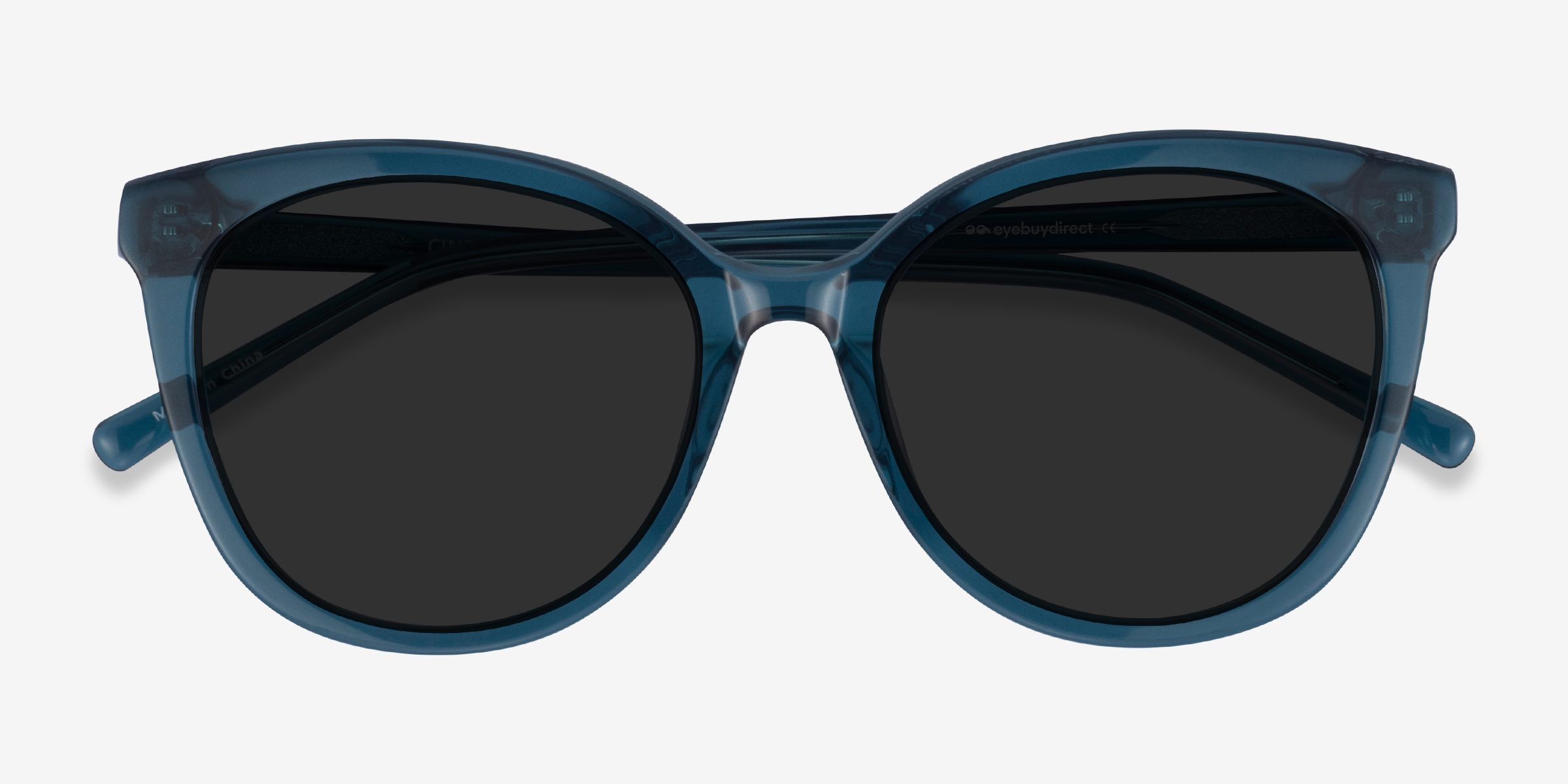 Cinematic - Cat Eye Clear Teal Frame Sunglasses For Women | Eyebuydirect