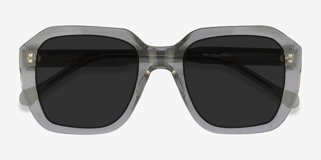 Azalea Clear Green AcetateSunglass Frames from EyeBuyDirect, Closed View