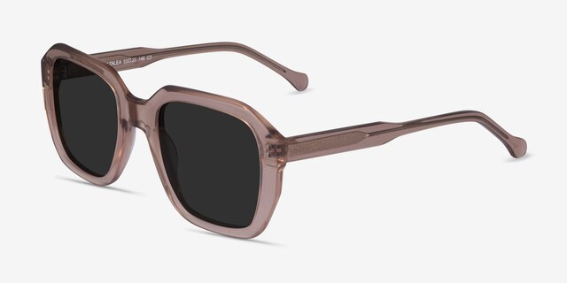 Azalea Clear Brown AcetateSunglass Frames from EyeBuyDirect, Angle View