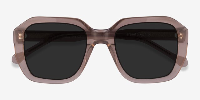 Azalea Clear Brown AcetateSunglass Frames from EyeBuyDirect, Closed View