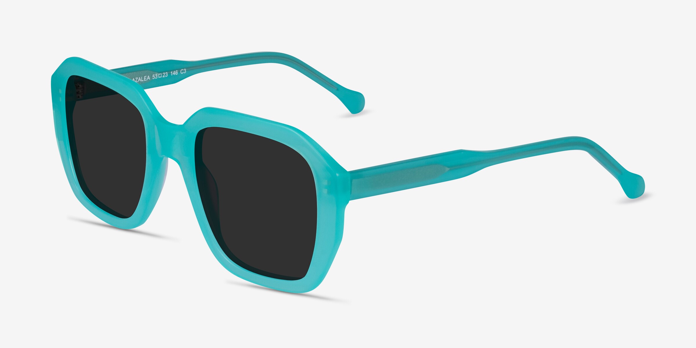 Azalea - Square Turquoise Blue Frame Sunglasses For Women