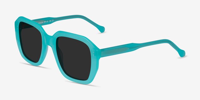 Azalea Turquoise Blue AcetateSunglass Frames from EyeBuyDirect, Angle View