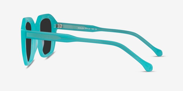 Azalea Turquoise Blue AcetateSunglass Frames from EyeBuyDirect, Side View