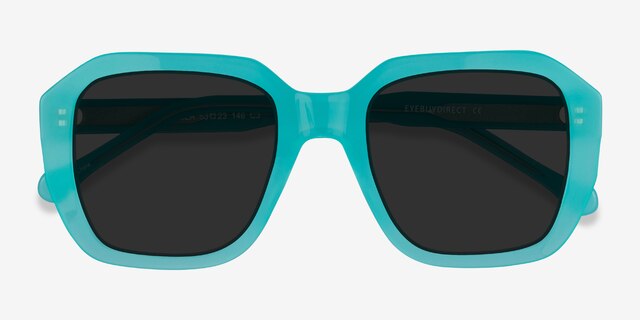 Azalea Turquoise Blue AcetateSunglass Frames from EyeBuyDirect, Closed View