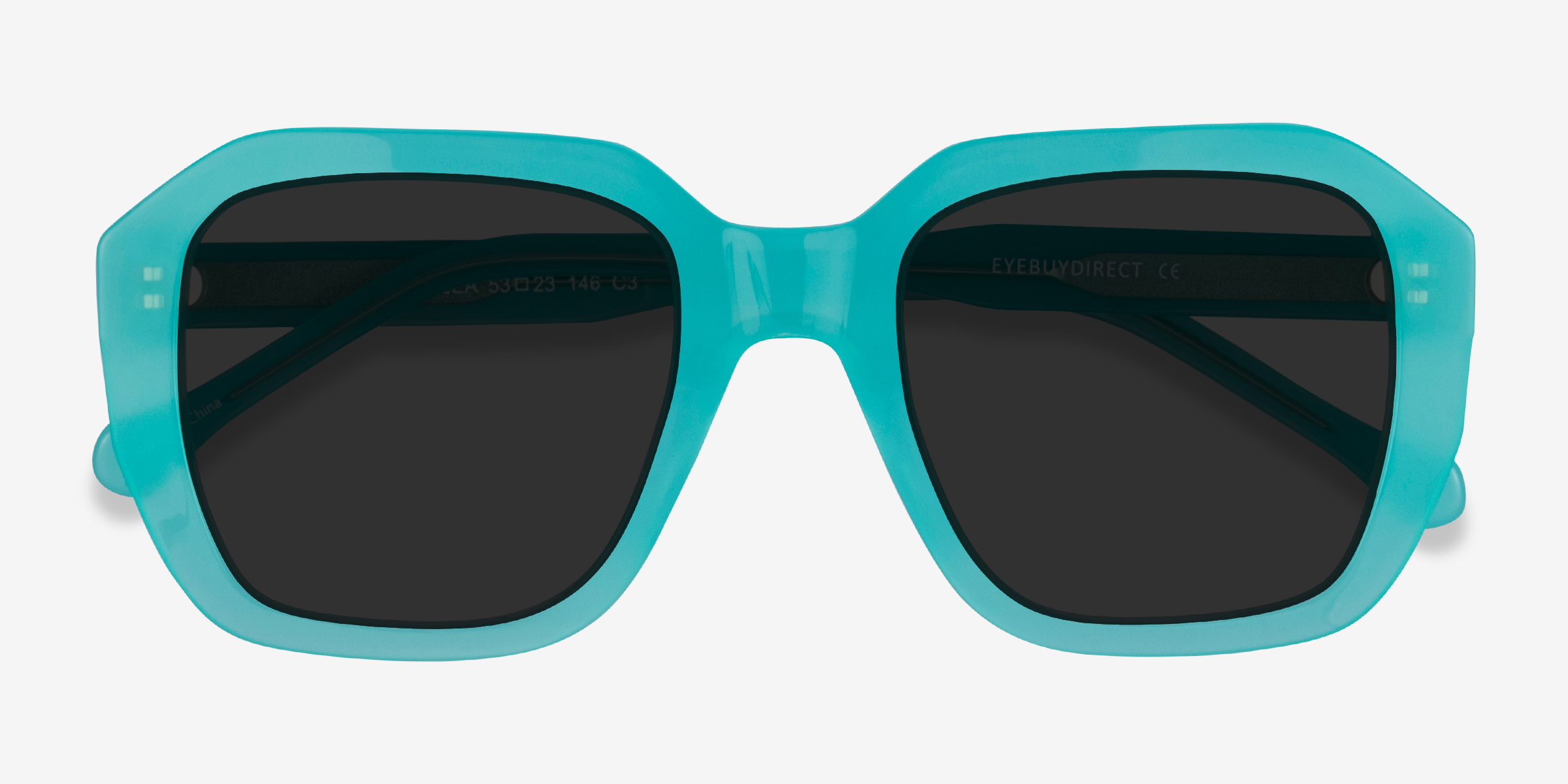 Azalea Square Turquoise Blue Frame Sunglasses For Women Eyebuydirect