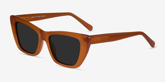 Milla Brown AcetateSunglass Frames from EyeBuyDirect, Angle View