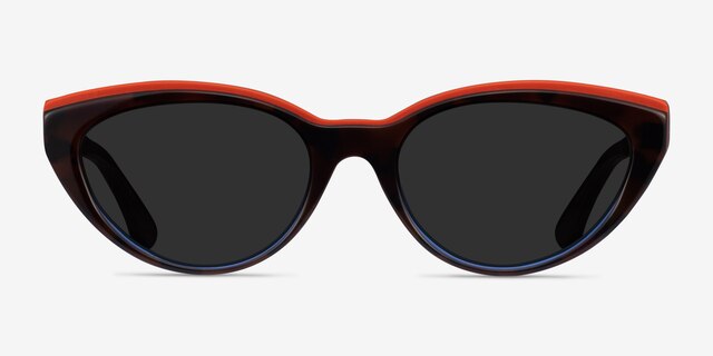 Palm Beach Red Tortoise Blue AcétateSoleil de Lunette de vue d'EyeBuyDirect, Vue de Face