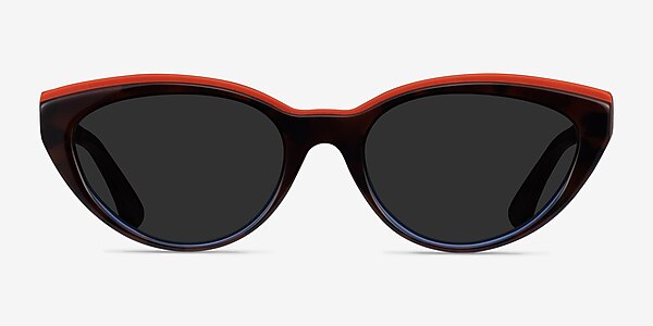 Palm Beach Red Tortoise Blue Acetate Sunglass Frames