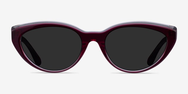Palm Beach Clear Burgundy AcetateSunglass Frames from EyeBuyDirect, Front View