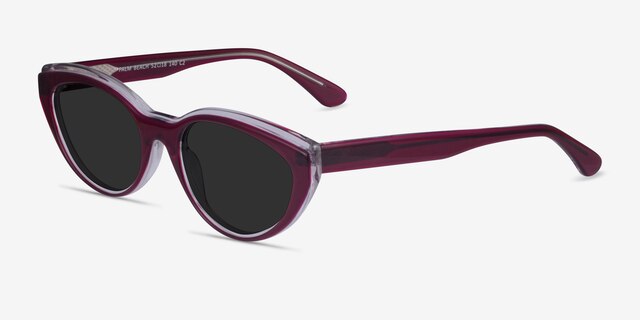 Palm Beach Clear Burgundy AcetateSunglass Frames from EyeBuyDirect, Angle View