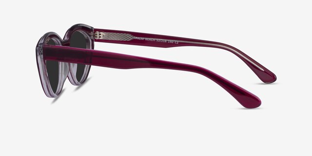 Palm Beach Clear Burgundy AcetateSunglass Frames from EyeBuyDirect, Side View