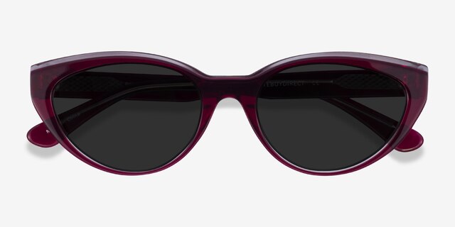 Palm Beach Clear Burgundy AcetateSunglass Frames from EyeBuyDirect, Closed View