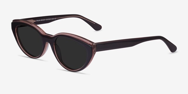 Palm Beach Champagne Brown AcetateSunglass Frames from EyeBuyDirect, Angle View