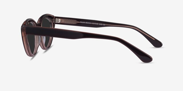 Palm Beach Champagne Brown AcetateSunglass Frames from EyeBuyDirect, Side View