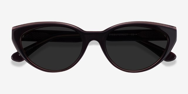Palm Beach Champagne Brown AcetateSunglass Frames from EyeBuyDirect, Closed View