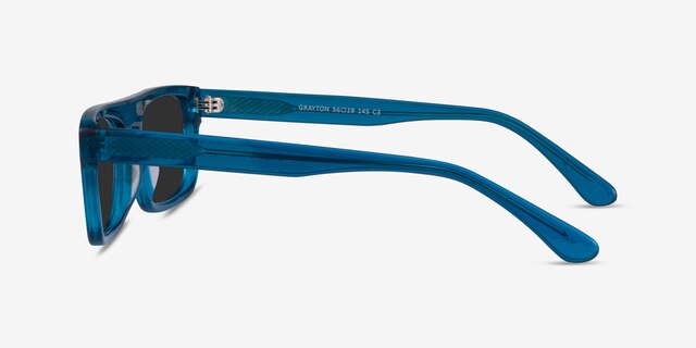 Grayton Clear Blue AcetateSunglass Frames from EyeBuyDirect, Side View