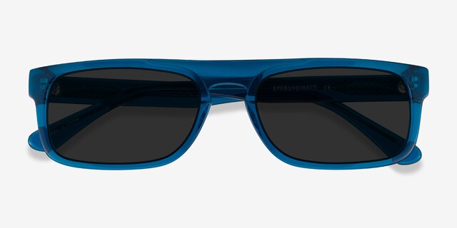 Grayton Clear Blue AcetateSunglass Frames from EyeBuyDirect, Closed View