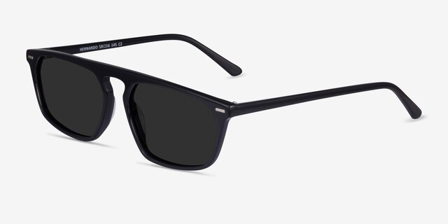 Hernando Black AcetateSunglass Frames from EyeBuyDirect, Angle View