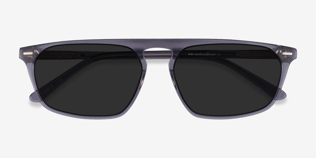 Hernando Clear Gray AcetateSunglass Frames from EyeBuyDirect, Closed View