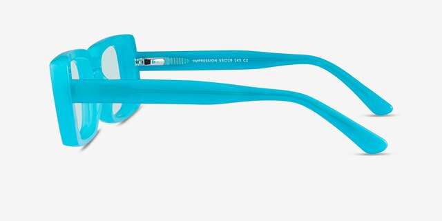 Impression Aqua AcetateSunglass Frames from EyeBuyDirect, Side View