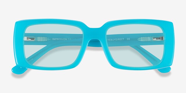 Impression Aqua AcetateSunglass Frames from EyeBuyDirect, Closed View