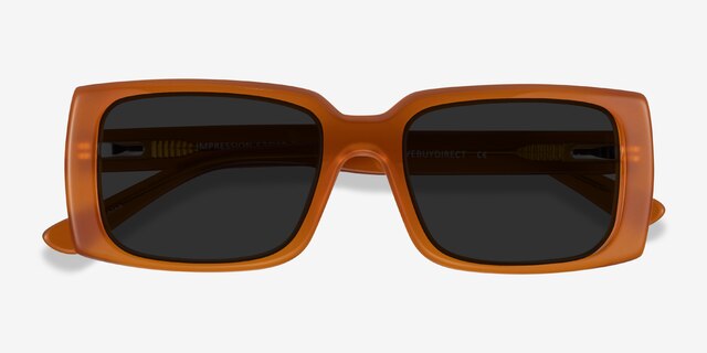 Impression Yellow AcetateSunglass Frames from EyeBuyDirect, Closed View