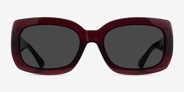 Courteney Burgundy PlasticSunglass Frames from EyeBuyDirect, Front View