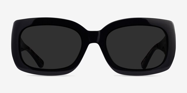 Courteney Black PlasticSunglass Frames from EyeBuyDirect, Front View