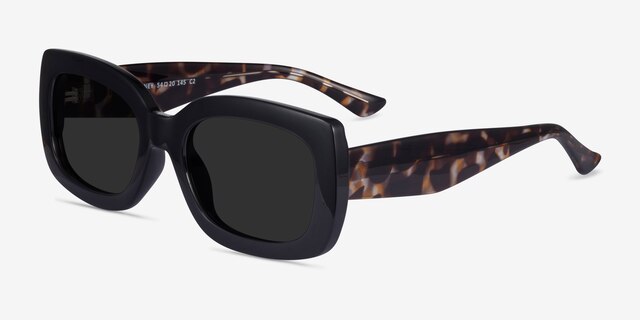 Courteney Black PlasticSunglass Frames from EyeBuyDirect, Angle View