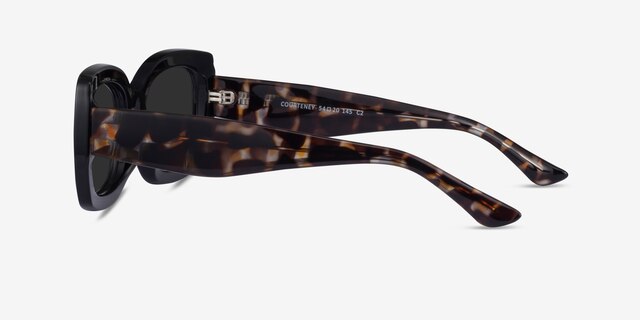 Courteney Black PlasticSunglass Frames from EyeBuyDirect, Side View